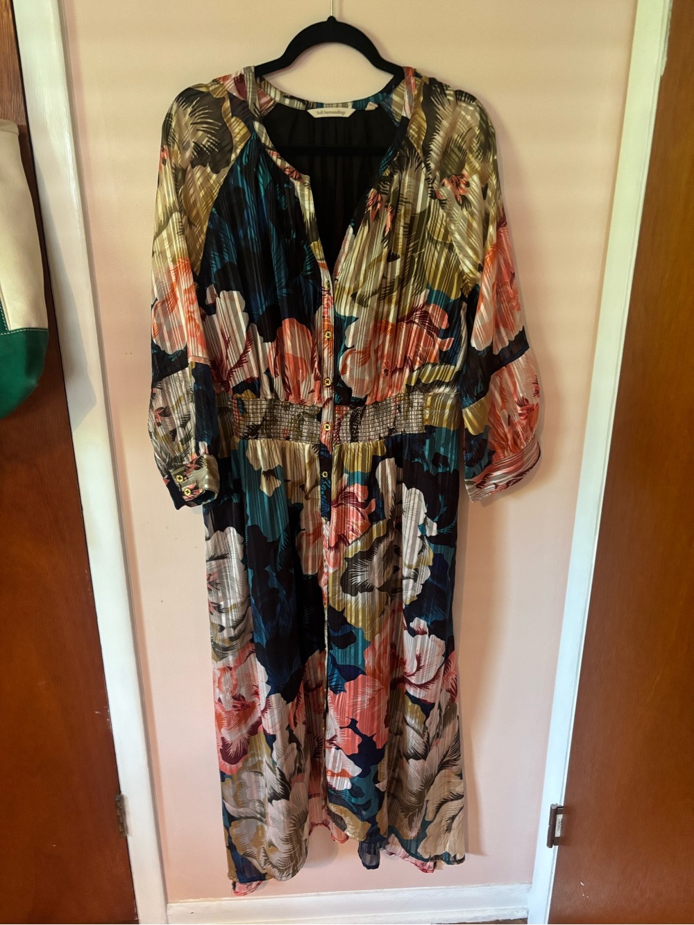 Soft Surroundings Natalia Floral Asymmetrical Hem Midi Maxi Dress Large - Picture 2 of 8